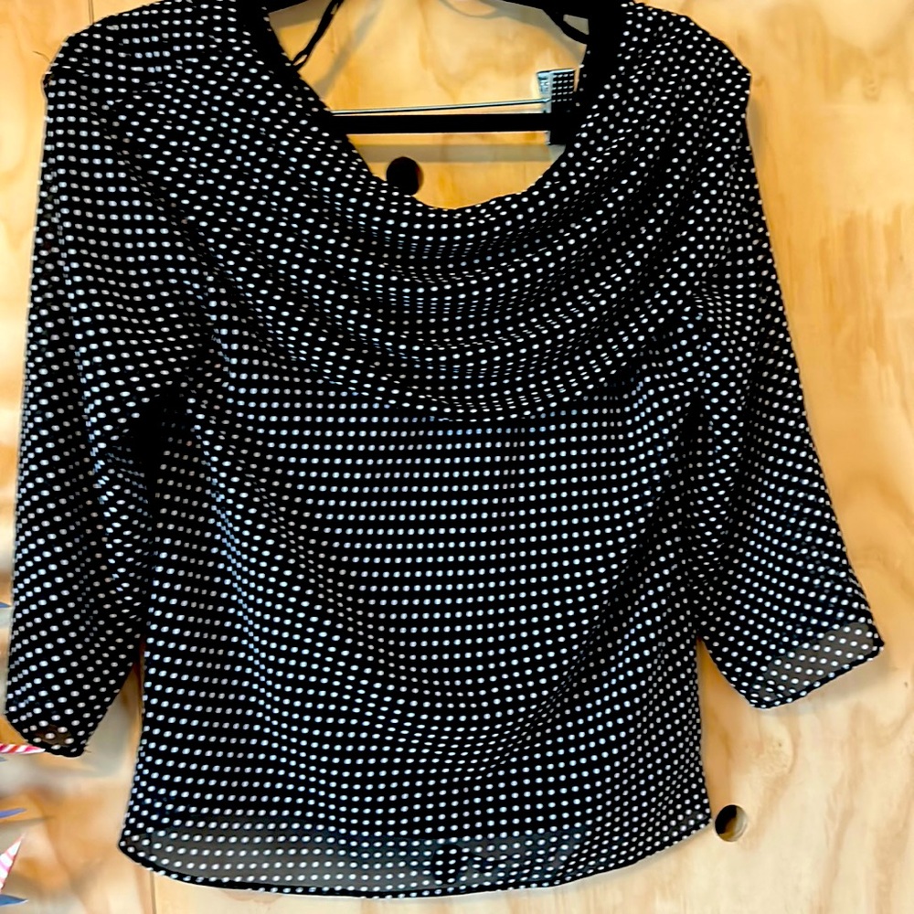 MSK Like New Flowy Polka Dot Top Size S